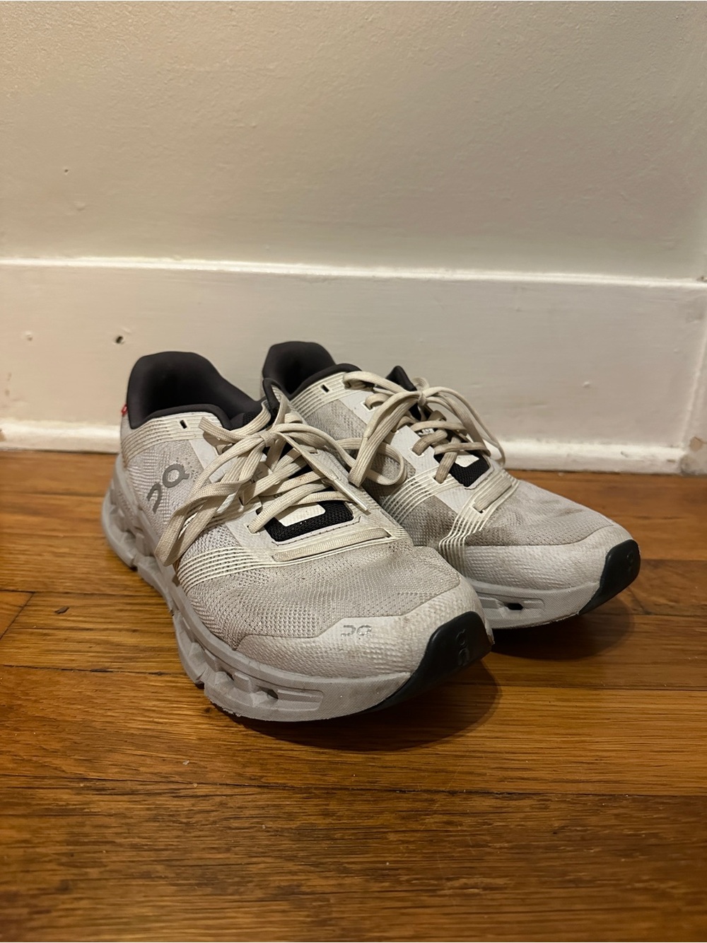 On Running Light Gray and Black Womens Running Shoes